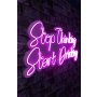 WALLXPERT Dekorativna rasveta Stop Thinking Start Drinking Pink - slika 1