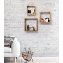 WALLXPERT Zidna polica Luna Wooden Walnut - slika 1