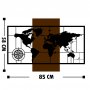 WALLXPERT Zidna dekoracija World Map With Compass - slika 3