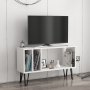 HANAH HOME TV polica Arven White Dark Grey (935CMN1419) - slika 2