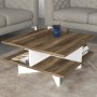 HANAH HOME Sto za dnevnu sobu Hamton Walnut White - slika 2