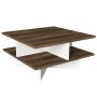 HANAH HOME Sto za dnevnu sobu Hamton Walnut White - slika 3