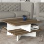 HANAH HOME Sto za dnevnu sobu Hamton Walnut White - slika 1