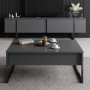 HANAH HOME Sto za dnevnu sobu Luxe Anthracite Black - slika 3