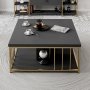 HANAH HOME Sto za dnevnu sobu Zenn Anthracite Gold - slika 3