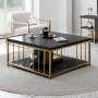 HANAH HOME Sto za dnevnu sobu Zenn Anthracite Gold - slika 4