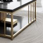HANAH HOME Sto za dnevnu sobu Zenn Anthracite Gold - slika 5