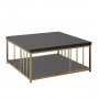 HANAH HOME Sto za dnevnu sobu Zenn Anthracite Gold - slika 1