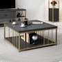 HANAH HOME Sto za dnevnu sobu Zenn Anthracite Gold - slika 2