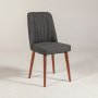 HANAH HOME Stolica Vina Sandalye Anthracite Walnut - slika 1