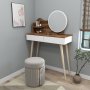 HANAH HOME Gutty Light Walnut White - slika 1