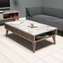 HANAH HOME Sto za dnevnu sobu Milan Walnut White Marble 2 - slika 1