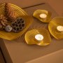 WALLXPERT Dekoracija Spiral Bowl and Tealight Set of 3 APT592 Gold - slika 2