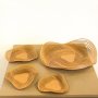 WALLXPERT Dekoracija Spiral Bowl and Tealight Set of 3 APT592 Gold - slika 3