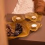 WALLXPERT Dekoracija Spiral Bowl and Tealight Set of 3 APT592 Gold - slika 1