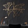 WALLXPERT Zidna dekoracija World Map Compass Gold - slika 1