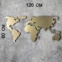 WALLXPERT Zidna dekoracija World Map Silhouette Gold - slika 3