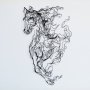 WALLXPERT Zidna dekoracija Metal Horse Line Art APT724 - slika 3