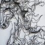 WALLXPERT Zidna dekoracija Metal Horse Line Art APT724 - slika 5