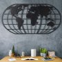 WALLXPERT Zidna dekoracija World Map Globe Led Black - slika 1
