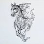 WALLXPERT Zidna dekoracija Metal Horse Line Art APT724 v2 - slika 2