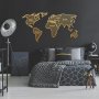 WALLXPERT Zidna dekoracija World Map In The Stripes Gold (120 x 65) - slika 1