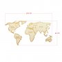 WALLXPERT Zidna dekoracija World Map In The Stripes Gold (120 x 65) - slika 3