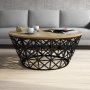 HANAH HOME Sto za dnevnu sobu Stil Metal Ferforje Oak - slika 3