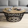 HANAH HOME Sto za dnevnu sobu Stil Metal Ferforje Oak - slika 2