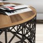 HANAH HOME Sto za dnevnu sobu Selin Metal Ferforje Walnut - slika 3