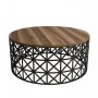 HANAH HOME Sto za dnevnu sobu Selin Metal Ferforje Walnut - slika 4