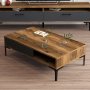 HANAH HOME Sto za dnevnu sobu Istanbul Walnut Anthracite - slika 3
