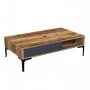 HANAH HOME Sto za dnevnu sobu Istanbul Walnut Anthracite - slika 1