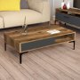 HANAH HOME Sto za dnevnu sobu Istanbul Walnut Anthracite - slika 2