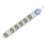 HOME Razvodnik sa 6 mesta 1.5m 1.0mm2 + nožni prekidač NV06TK/WH - slika 1