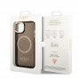 Guess Maska za iPhone 14 Plus Gold Outline Translucent Black MagSafe - slika 2