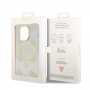 Guess Maska za iPhone 14 Pro IML GLITTER PEONY GOLD TRANSPARENT MagSafe - slika 2