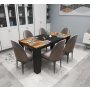 HANAH HOME Trpezarijski sto Line Light Walnut Black - slika 2