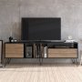 HANAH HOME TV polica Mistico (180) Walnut Black (875ZNA3058) - slika 3