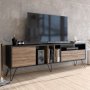 HANAH HOME TV polica Mistico (180) Walnut Black (875ZNA3058) - slika 2
