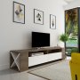 HANAH HOME TV polica Sosruko Walnut White (875ZNA3032) - slika 4
