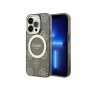 Guess Futrola za iPhone 14 Pro iml glitter peony gold black MagSafe - slika 1