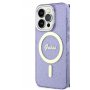 Guess Futrola za iPhone 14 Pro IML Glitter Peony Gold Purple MagSafe - slika 2