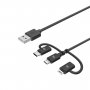 CELLY USB 3 u 1 kabl (USB3IN1BK) - slika 1