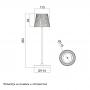 BBLINK Stona lampa punjiva T16011 3W 3000K IP54 CORTEN - slika 2