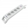 COMMEL Uticnica 4-Struka + 2xUSB, Prenaponska Zastita, 2m Bela HO5VV-F 3G1.5 C380-108 - slika 1