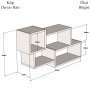 HANAH HOME Zidna polica Afro White Anhtracite - slika 4