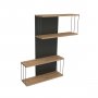 HANAH HOME Zidna polica Destan Anthracite Pine - slika 1