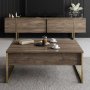 HANAH HOME Sto za dnevnu sobu Luxe Walnut Gold 1 - slika 3