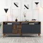 HANAH HOME Komoda Milan Walnut Anthracite 1 - slika 2